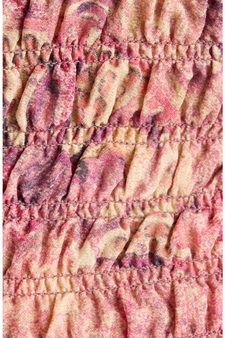 Carola Smocked Silk Georgette Top, Alternate, color, PINK