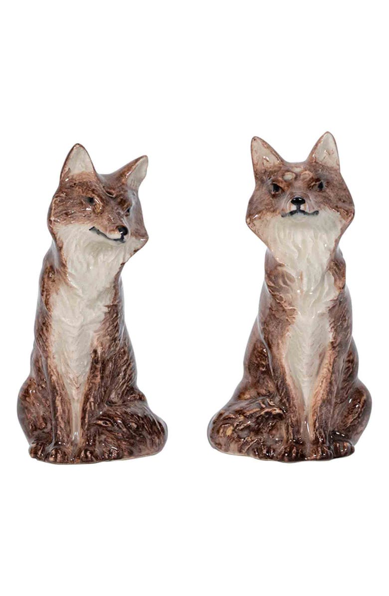 Juliska Fox Ceramic Salt & Pepper Shaker Set, Main, color, Walnut