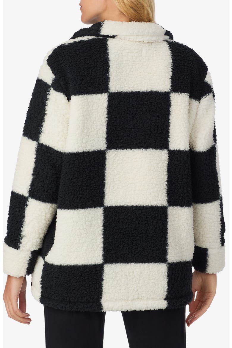 Checkered Faux Shearling Jacket, Alternate, color, BLACK CHECK