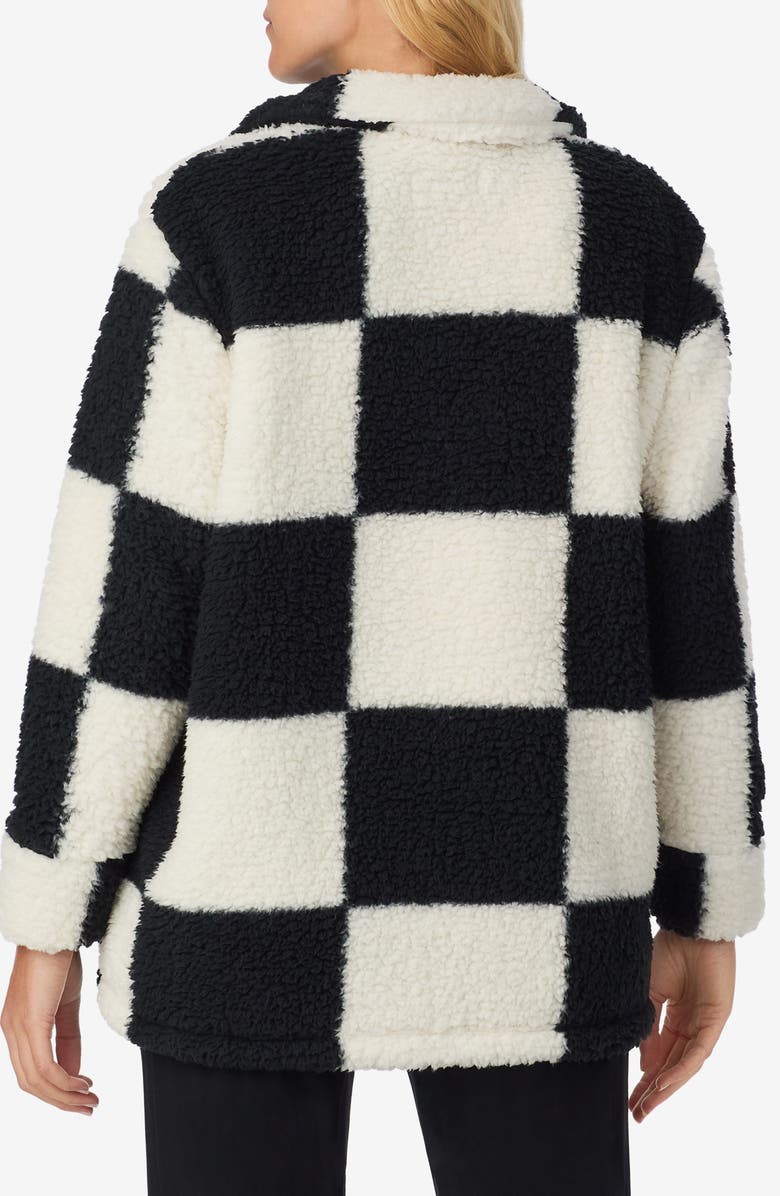 Sanctuary Checkered Faux Shearling Jacket, Alternate, color, Black Check