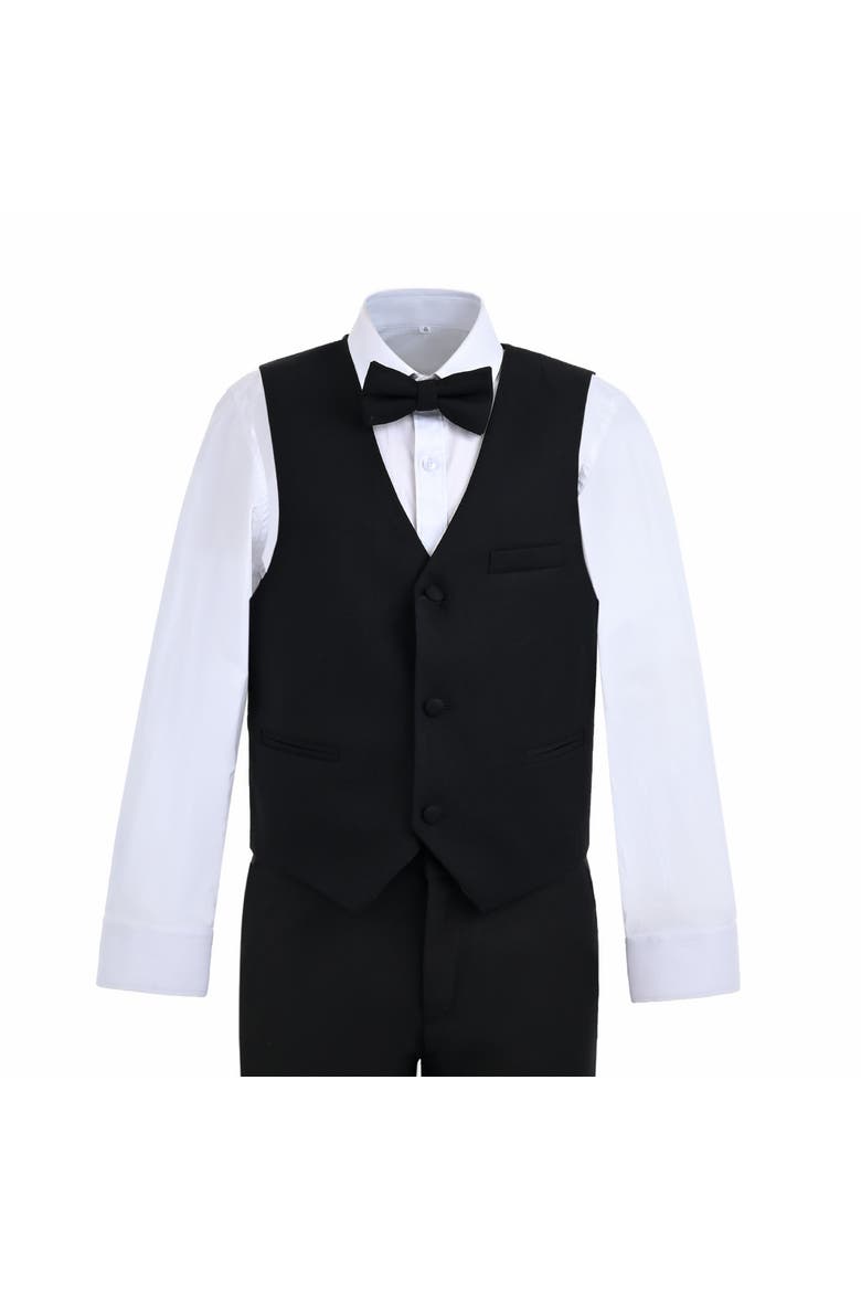 Serge Formal Vest & Bow Tie Suit, Alternate, color, Black