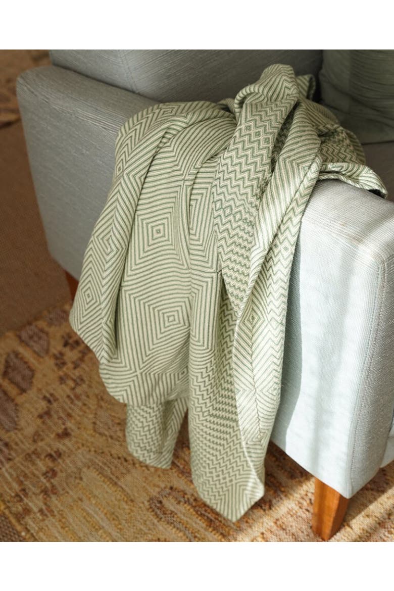 Throw Cotton Whalebone Blanket, Alternate, color, Palm