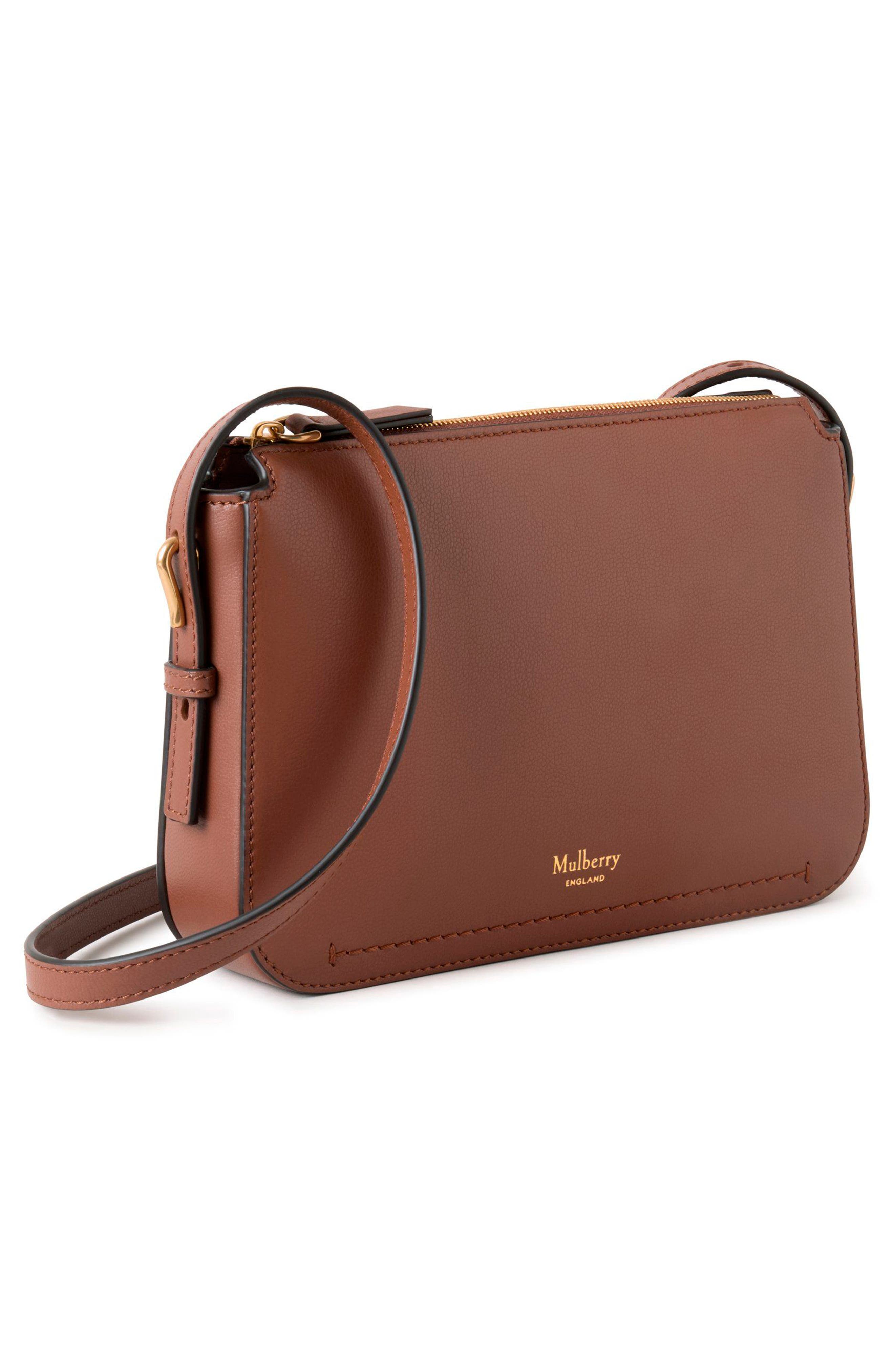 Mulberry Clovelly Leather Crossbody Bag, Alternate, color, Bright Oak