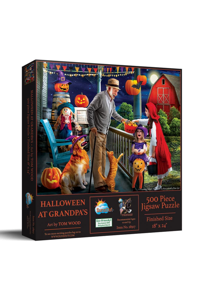 Halloween at Grandpa's 500 piece Jigsaw Puzzle for Adults, Main, color, Multicolor