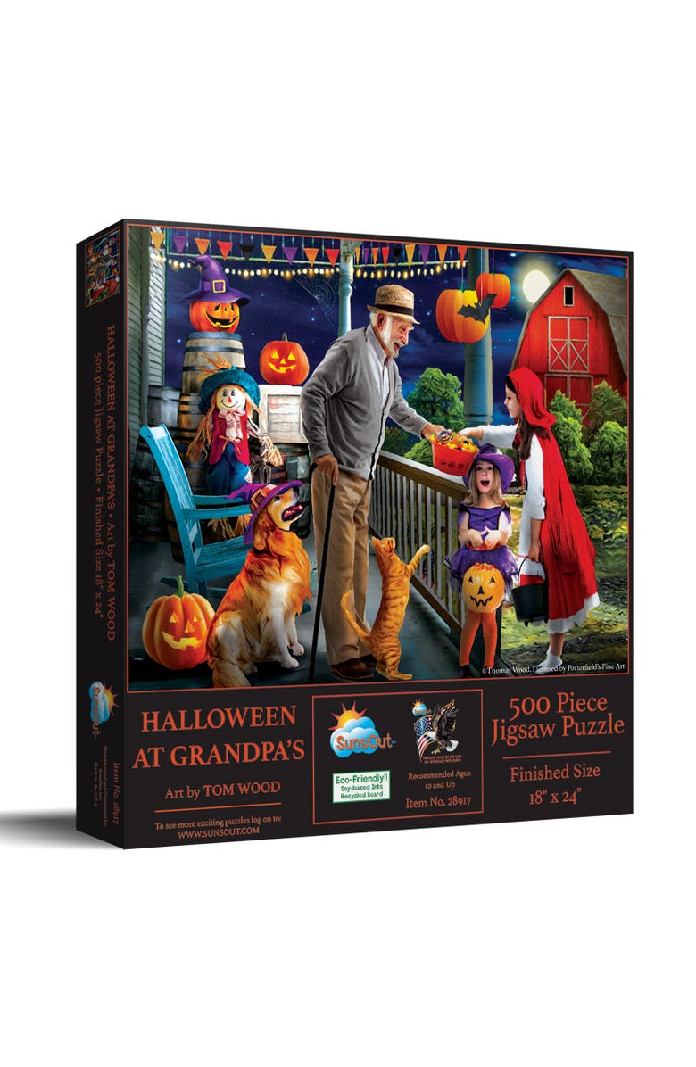 Sunsout Halloween at Grandpa's 500 piece Jigsaw Puzzle for Adults, Main, color, Multicolor