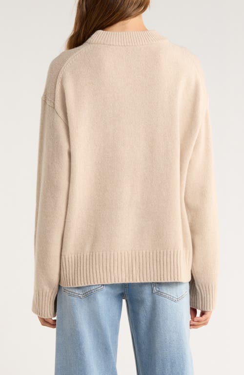 Reformation Cove Oversize Crewneck Cashmere Blend Sweater In Neutral