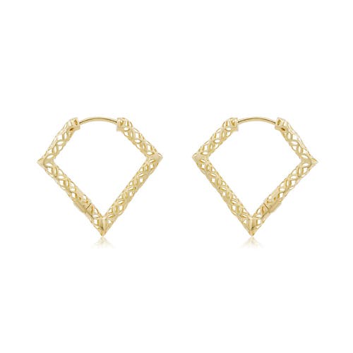 The Lovery Fine Jewelry Geometric Gold Hoop Earrings In Gold