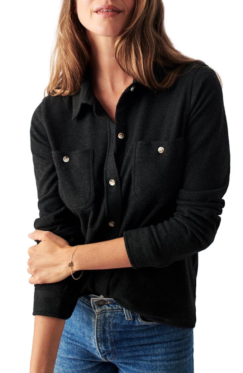 Faherty Legend<sup>™</sup> Sweater Shirt, Main, color, Heathered Black Twill