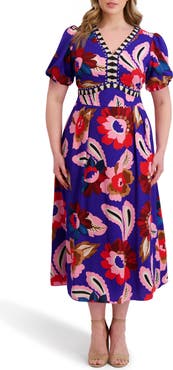 Kensie Printed Woven Maxi Dress