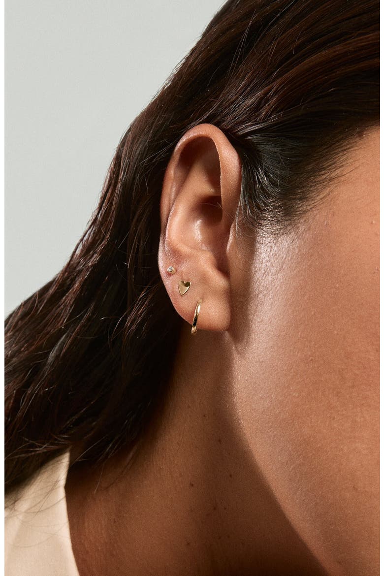 Heart Studs, Alternate, color, 10k Yellow Gold