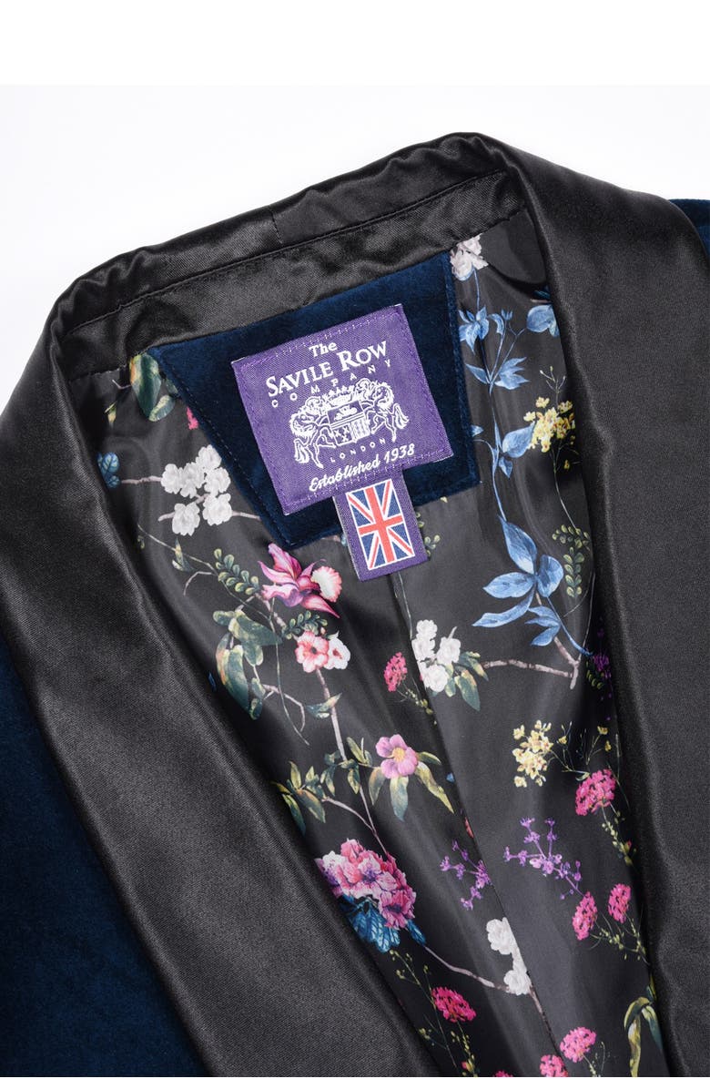 SAVILE ROW CO Navy Shawl Collar Single Button Velvet Suit Separate Sport Coat, Alternate, color, Navy