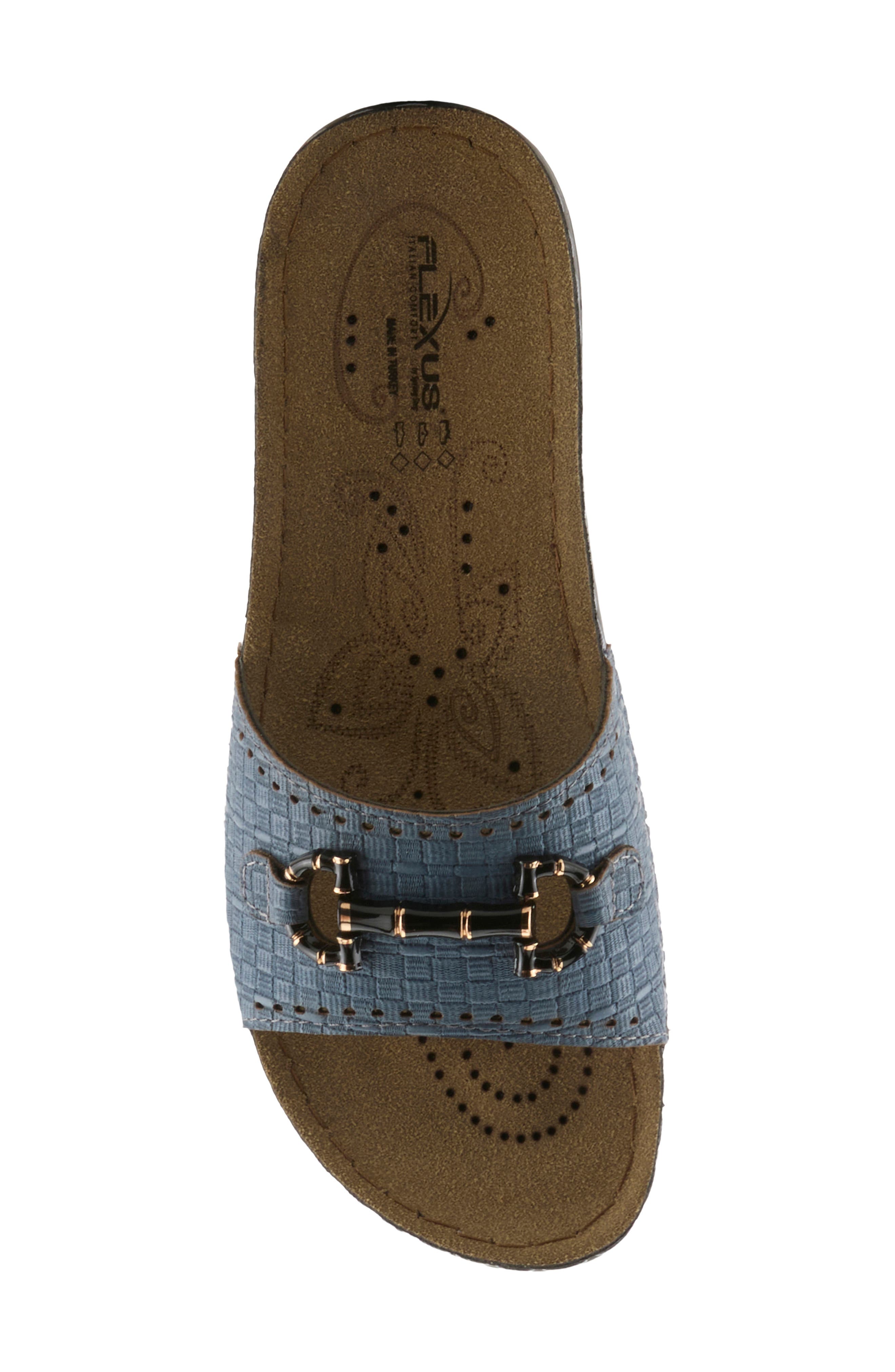 Enamel Bit Slide Sandal, Alternate, color, NAVY