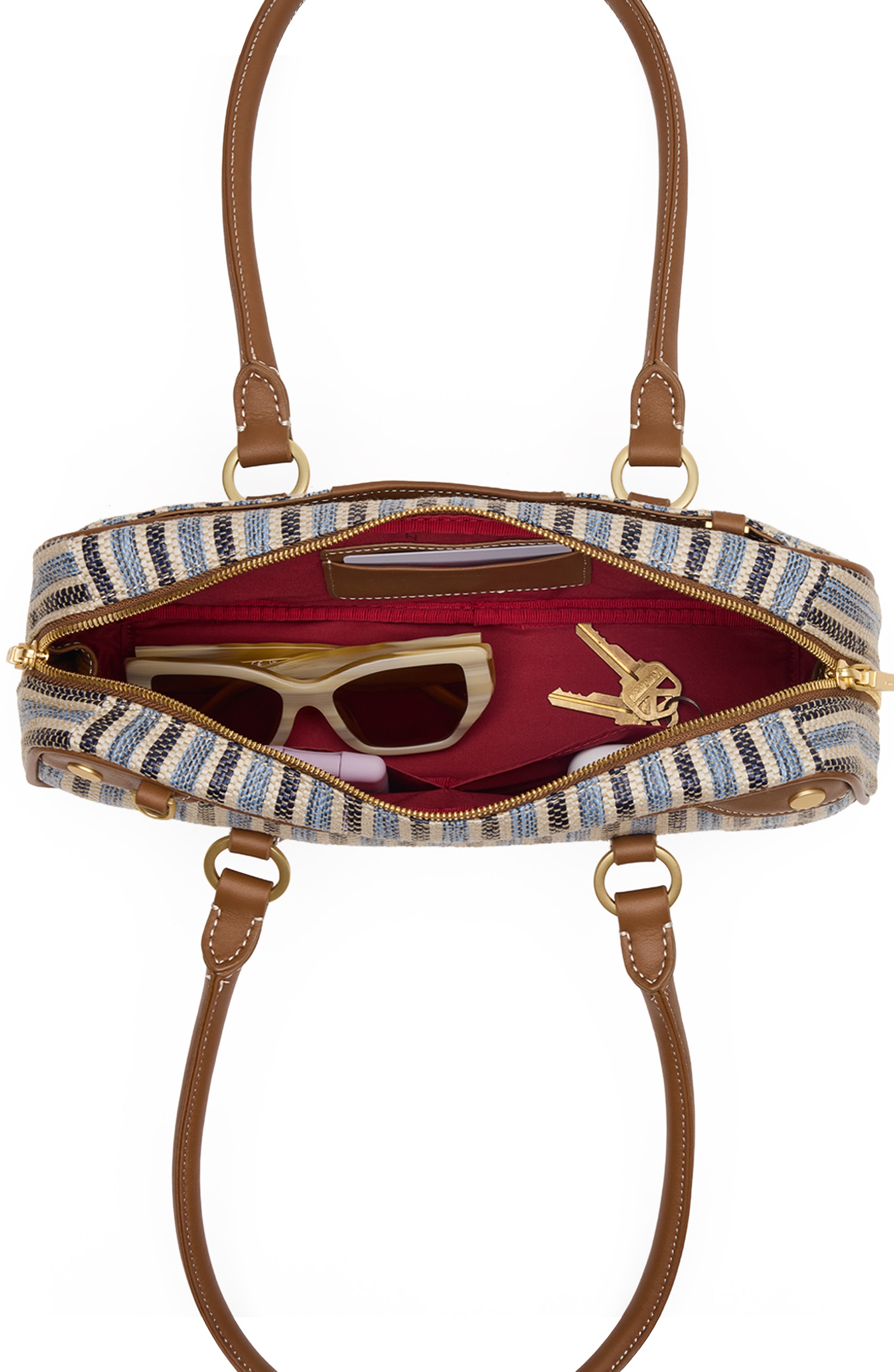 HAMMITT Small Meredith Leather Shoulder Bag, Alternate, color, Cabana Blue/ Brushed Gold