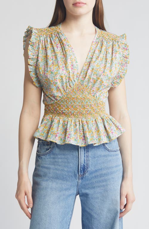 Loretta Caponi x Liberty London Valeria Floral Print Top in Top Pastel Poppy Daisy  product