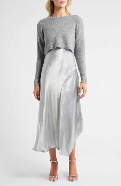 Vince Camuto Metallic Slipdress & Sweater