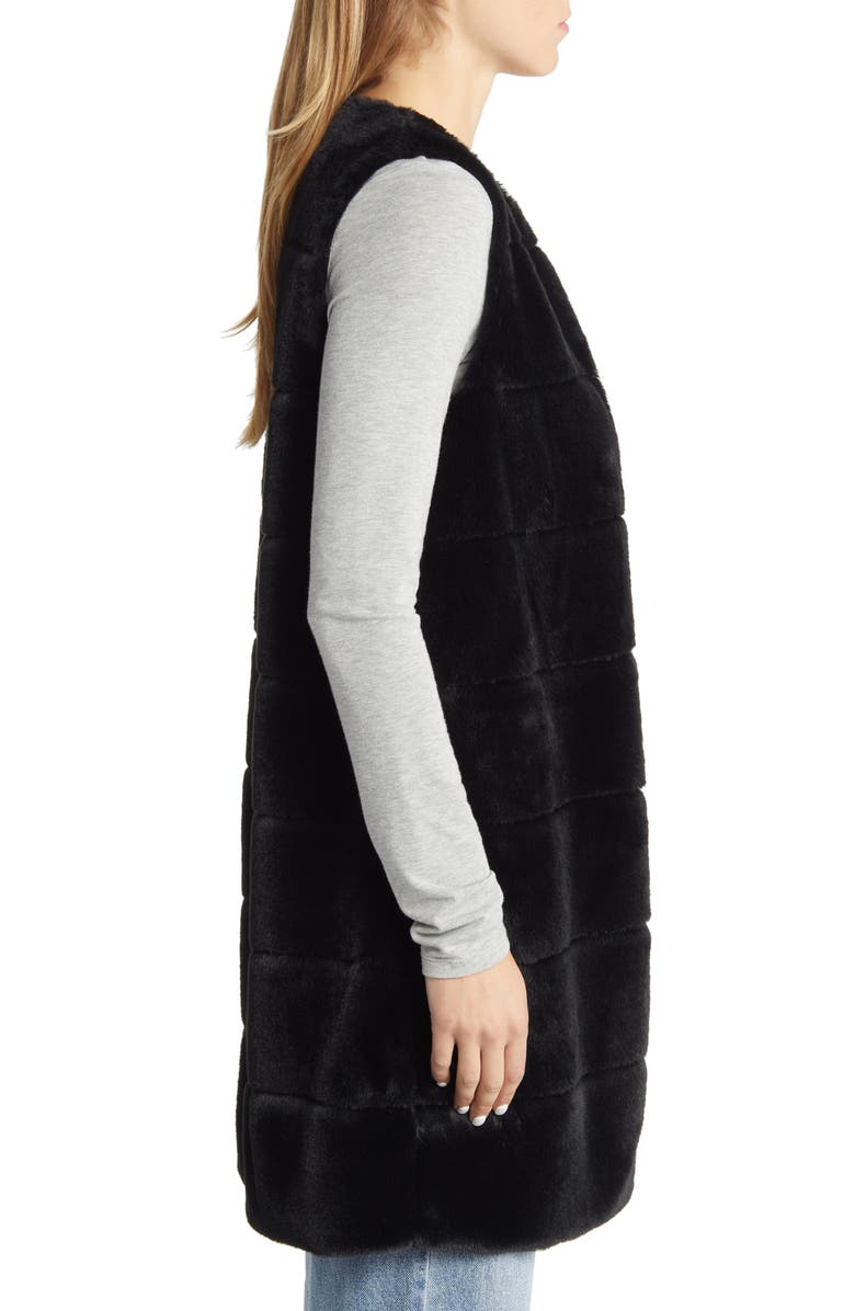 La Fiorentina Quilted Faux Fur Vest, Alternate, color, 