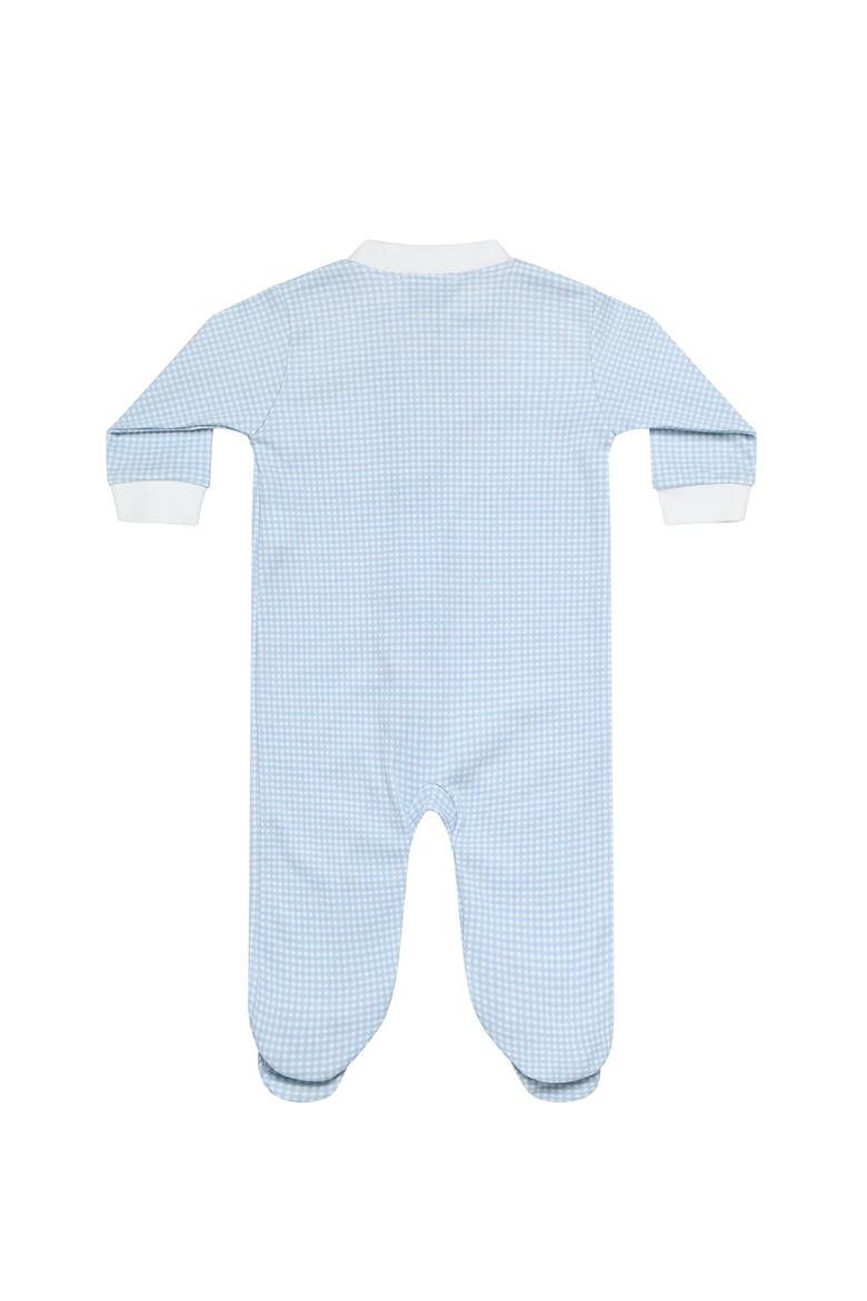 BlueÂ  Gingham Zipper Footie - Baby, Alternate, color, Blue