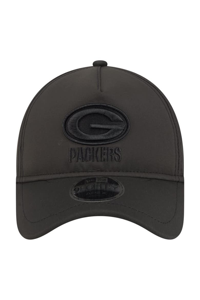 Men's New Era  Black Green Bay Packers Apex 9FORTY Adjustable Hat, Alternate, color, Black