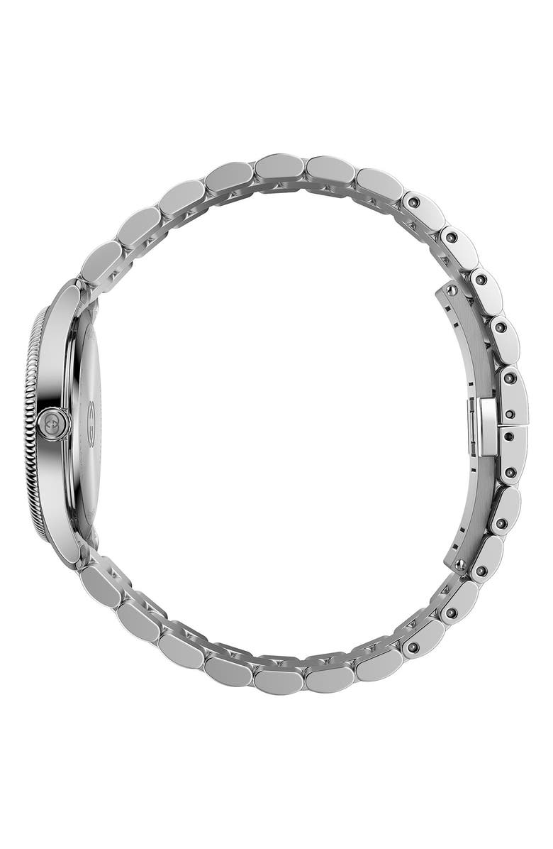 Gucci G-Timeless Mother-of-Pearl & Diamond Bracelet Watch, 29mm, Alternate, color, Silver