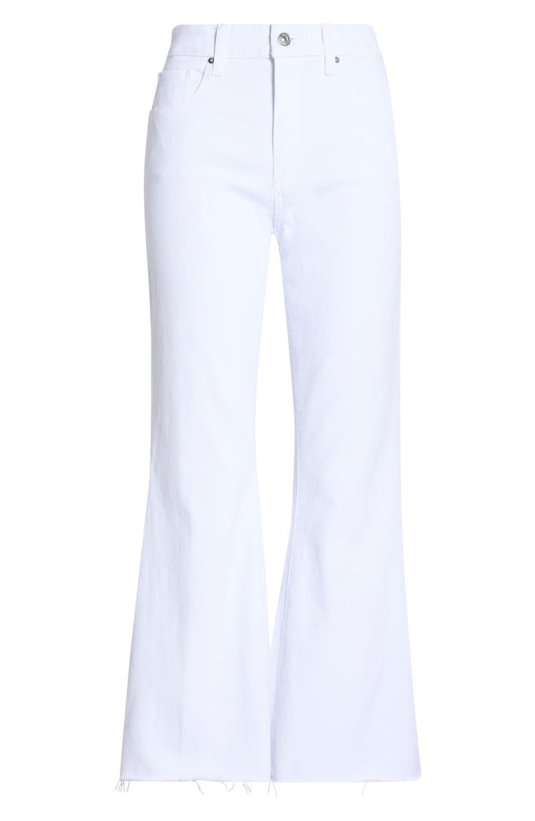 PAIGE Marlow High Waist Raw Hem Ankle Skimmer Flare Jeans, Main, color, Crisp White