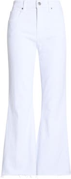 PAIGE Marlow High Waist Raw Hem Ankle Skimmer Flare Jeans