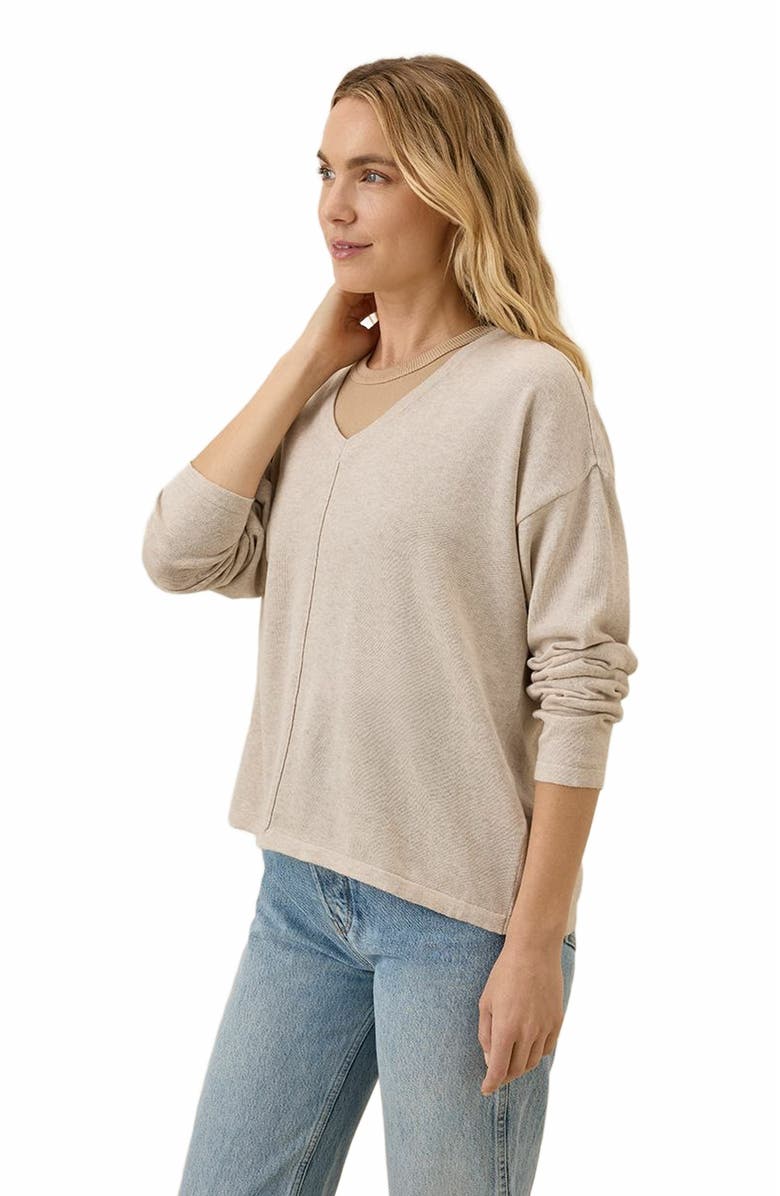 Pact Organic Cotton Classic Fine Knit Relaxed Sweater, Alternate, color, Sandshell Heather