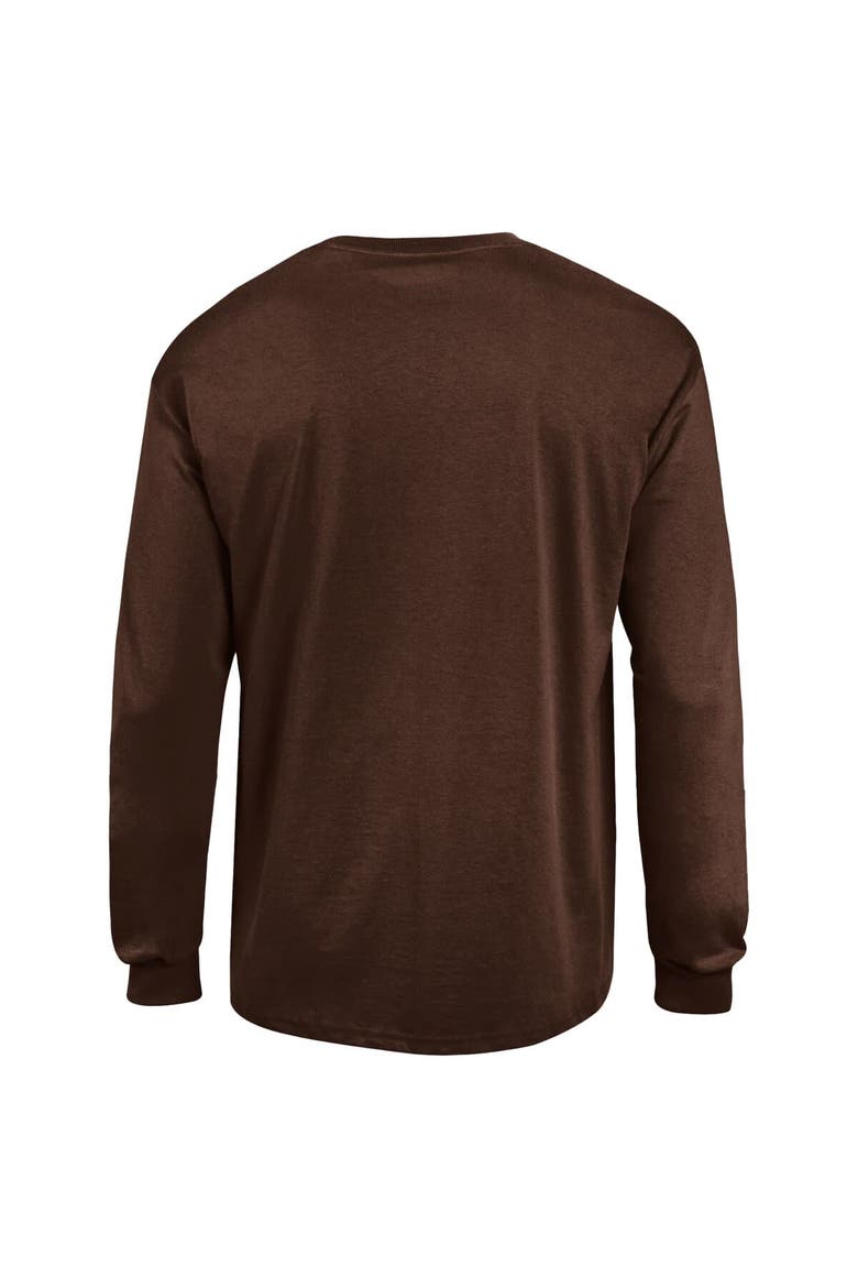 Men's Champion  Brown Wyoming Cowboys Arch Over Logo 2-Hit Long Sleeve T-Shirt, Alternate, color, Brown