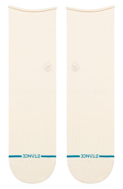 Stance Rolled Quarter Crew Socks In White