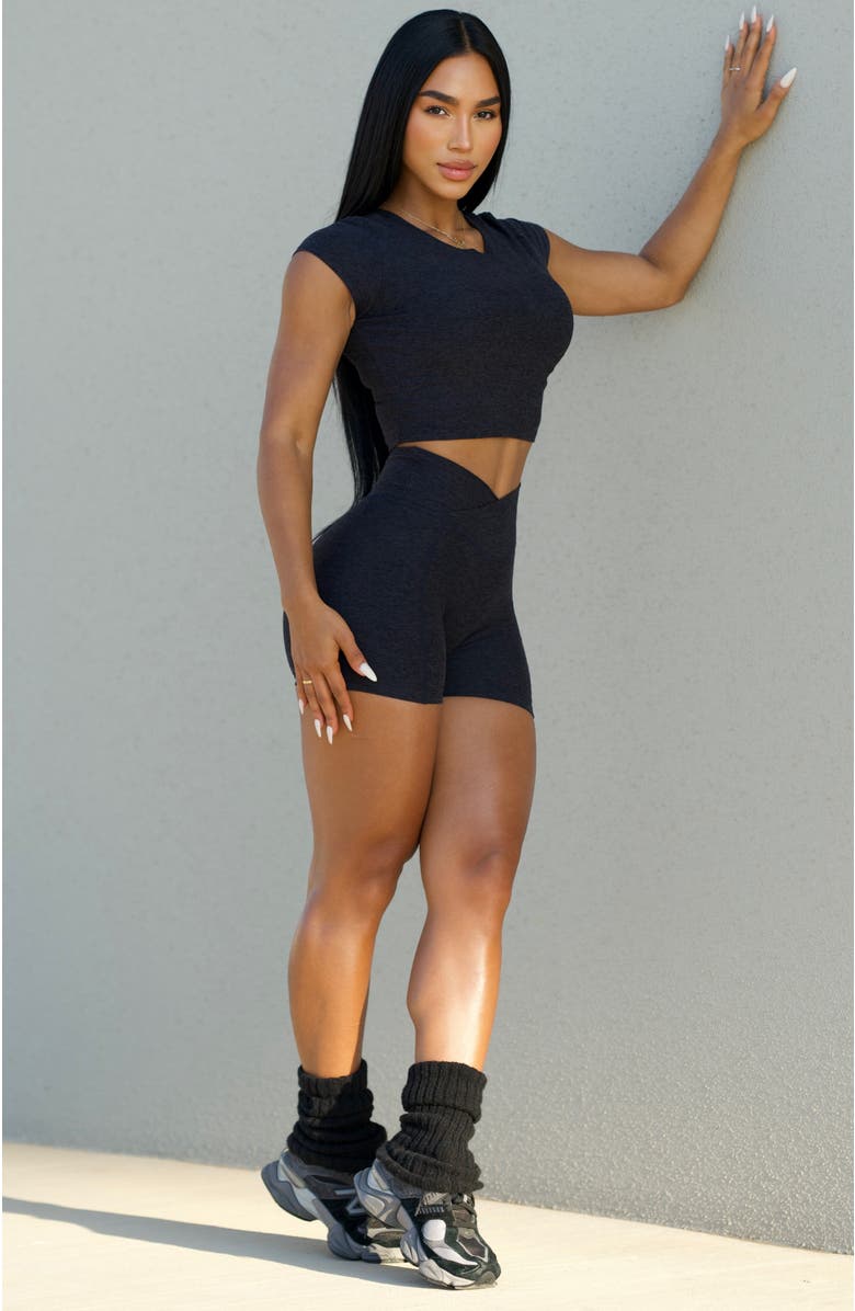 Bombshell Sportswear Fit Fam Active Tee, Alternate, color, Heathered Black