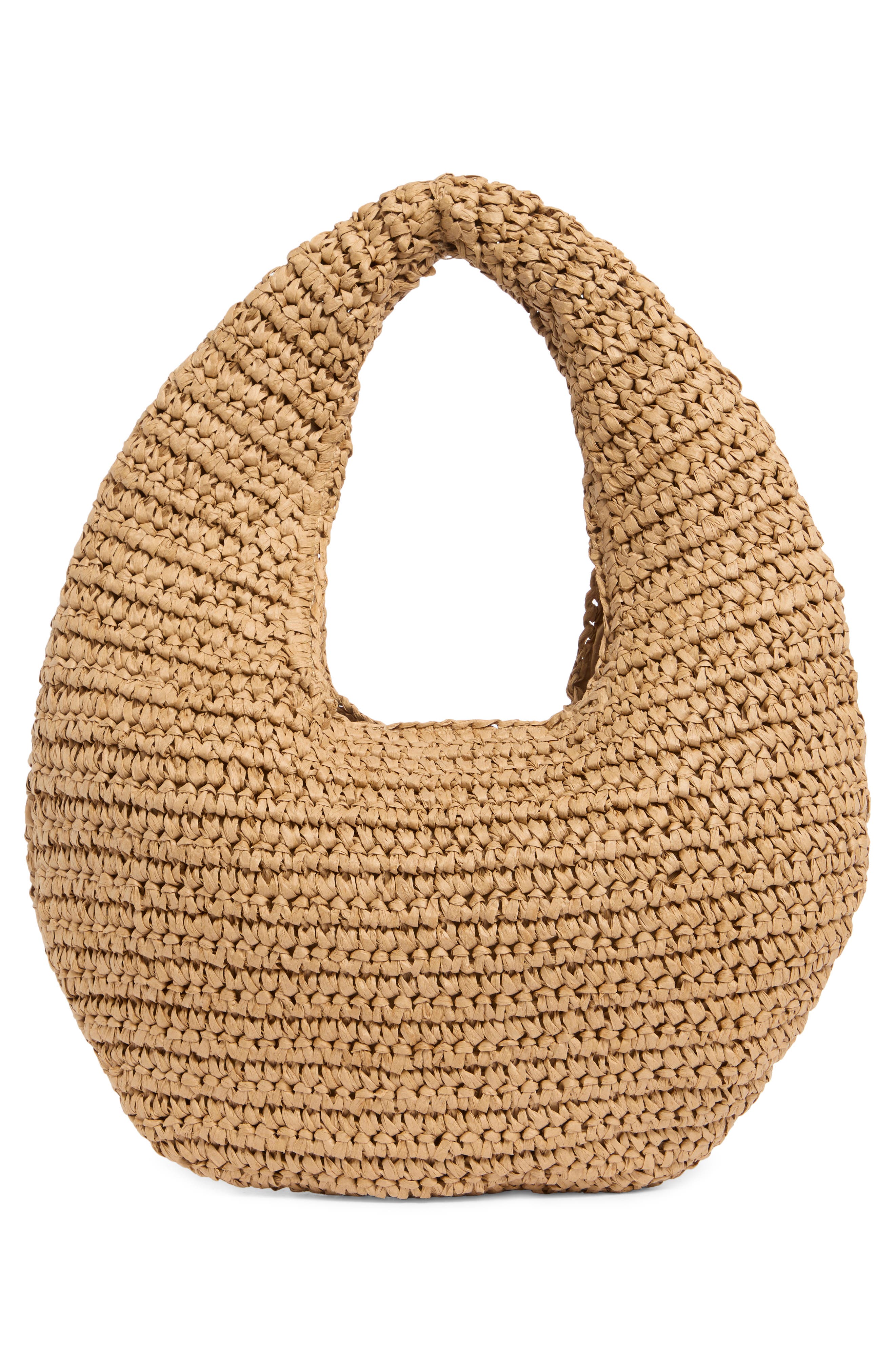 Slouchy Crochet Hobo Bag, Alternate, color, DARK NATURAL