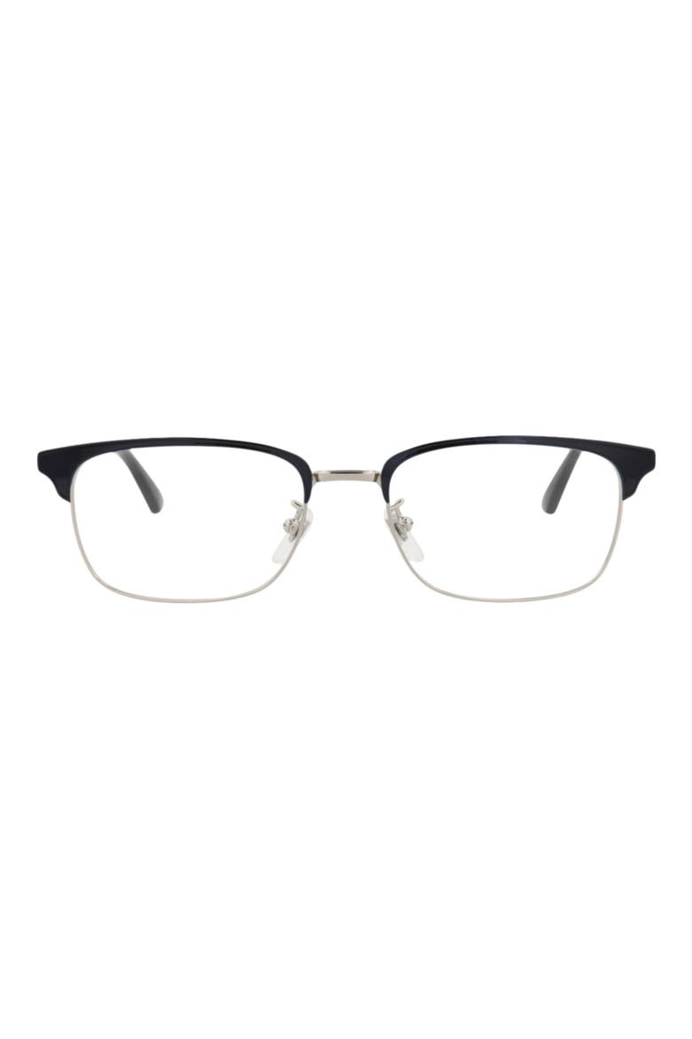 53mm Half Rim Optical Glasses, Main, color, BLUE HAVANA TRANSPARENT