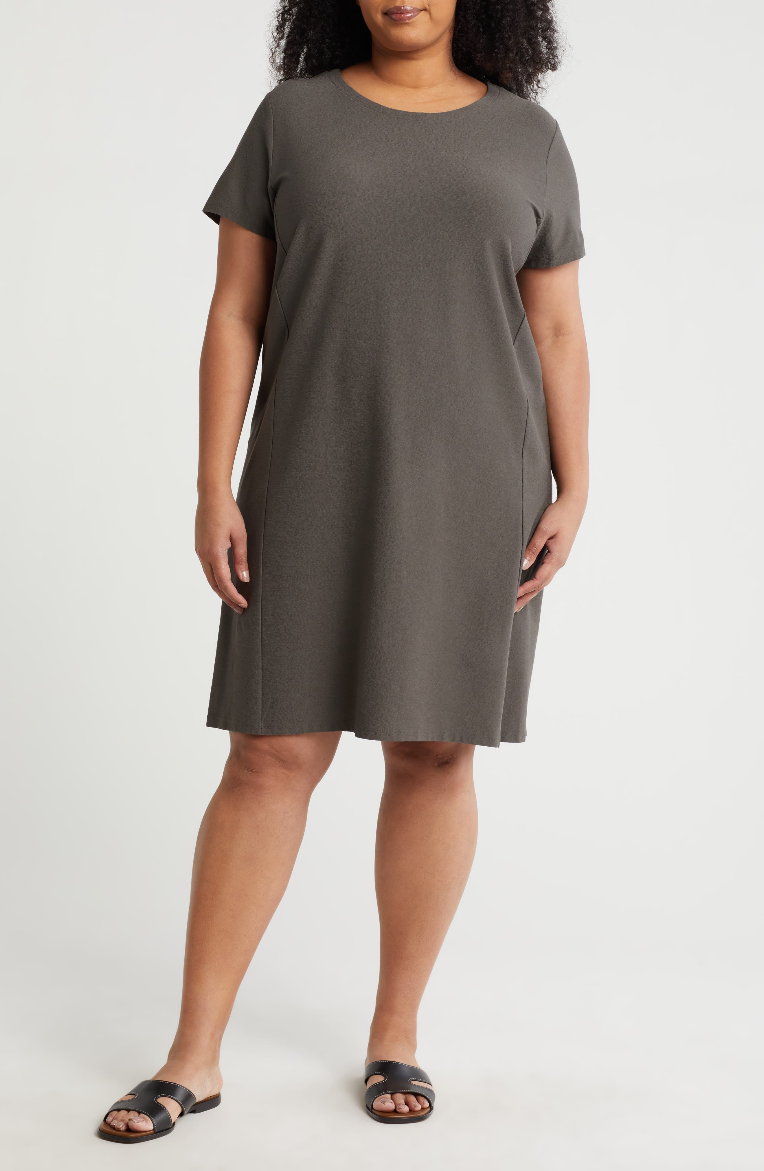 Eileen Fisher Jewel Neck Shift Dress