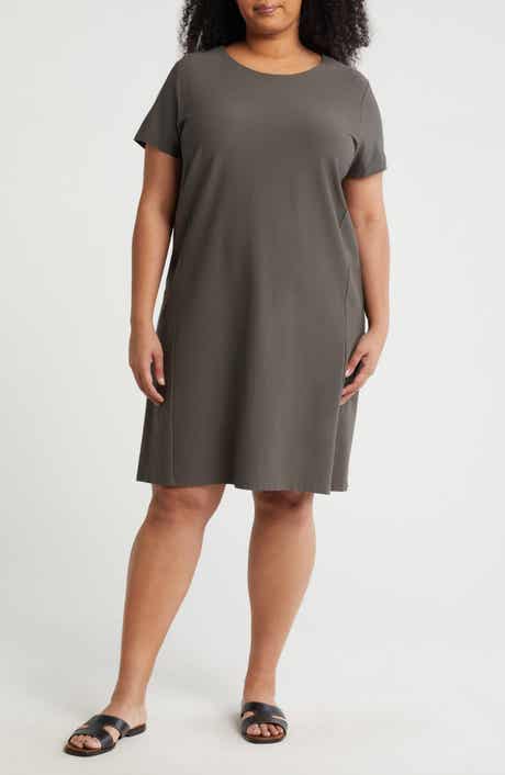 Eileen Fisher Jewel Neck Shift Dress