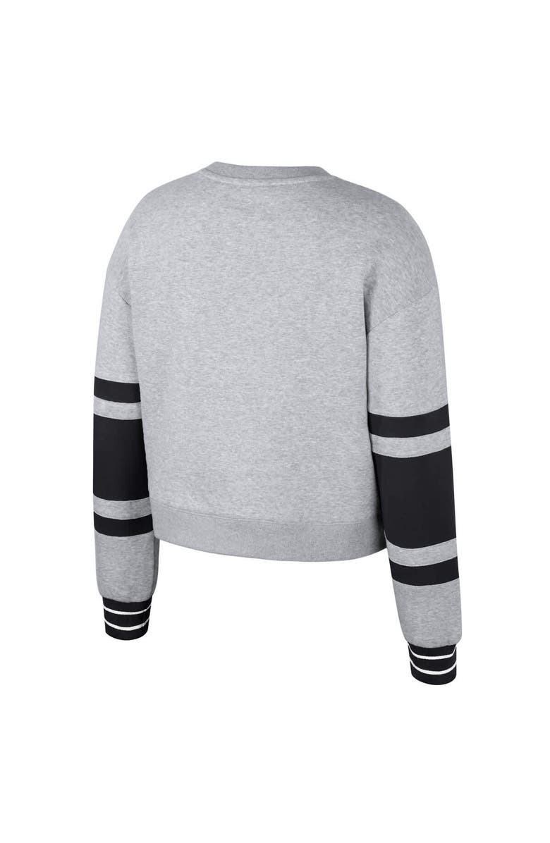 Stadium Essentials Unisex Stadium Essentials  Heather Gray New York Liberty Cropped Pullover Sweatshirt, Alternate, color, Heather Gray