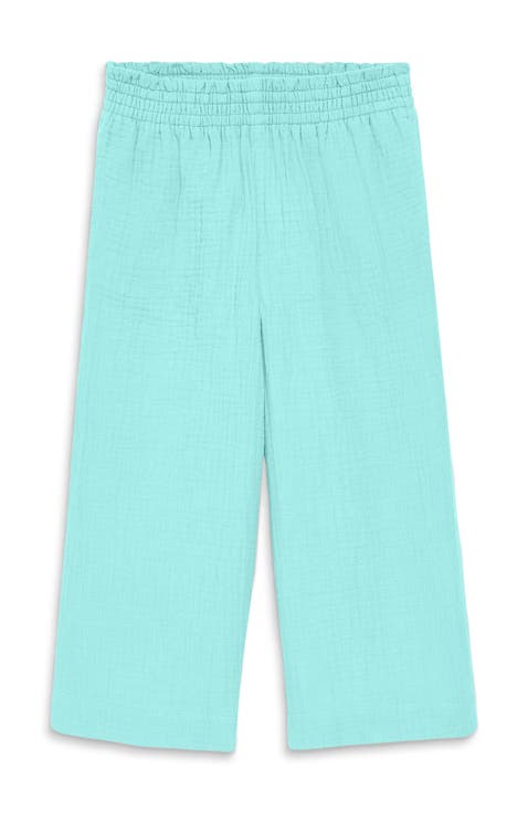 Kids Cotton Gauze Cropped Easy Pant