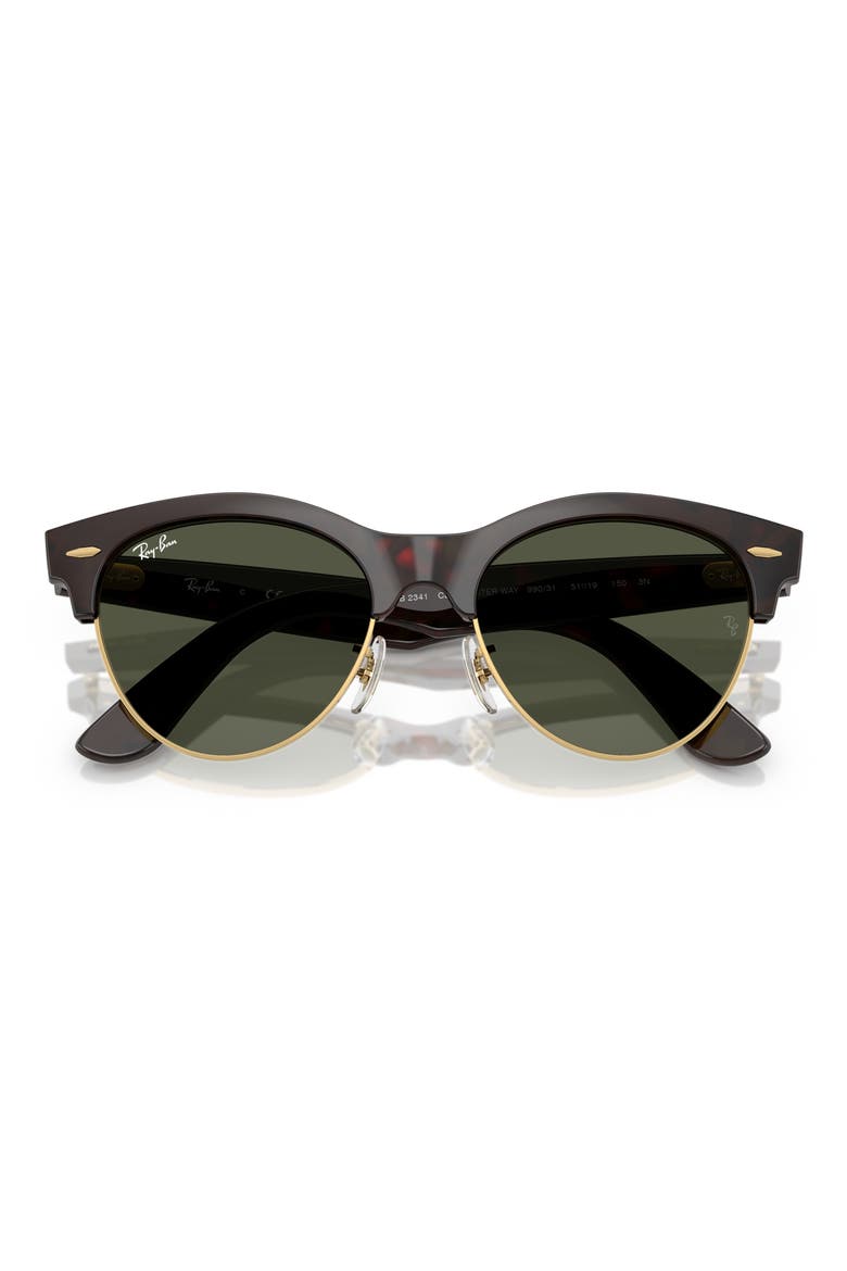 Clubmaster Way 54mm Square Sunglasses, Alternate, color, RED HAVANA ON GOLD