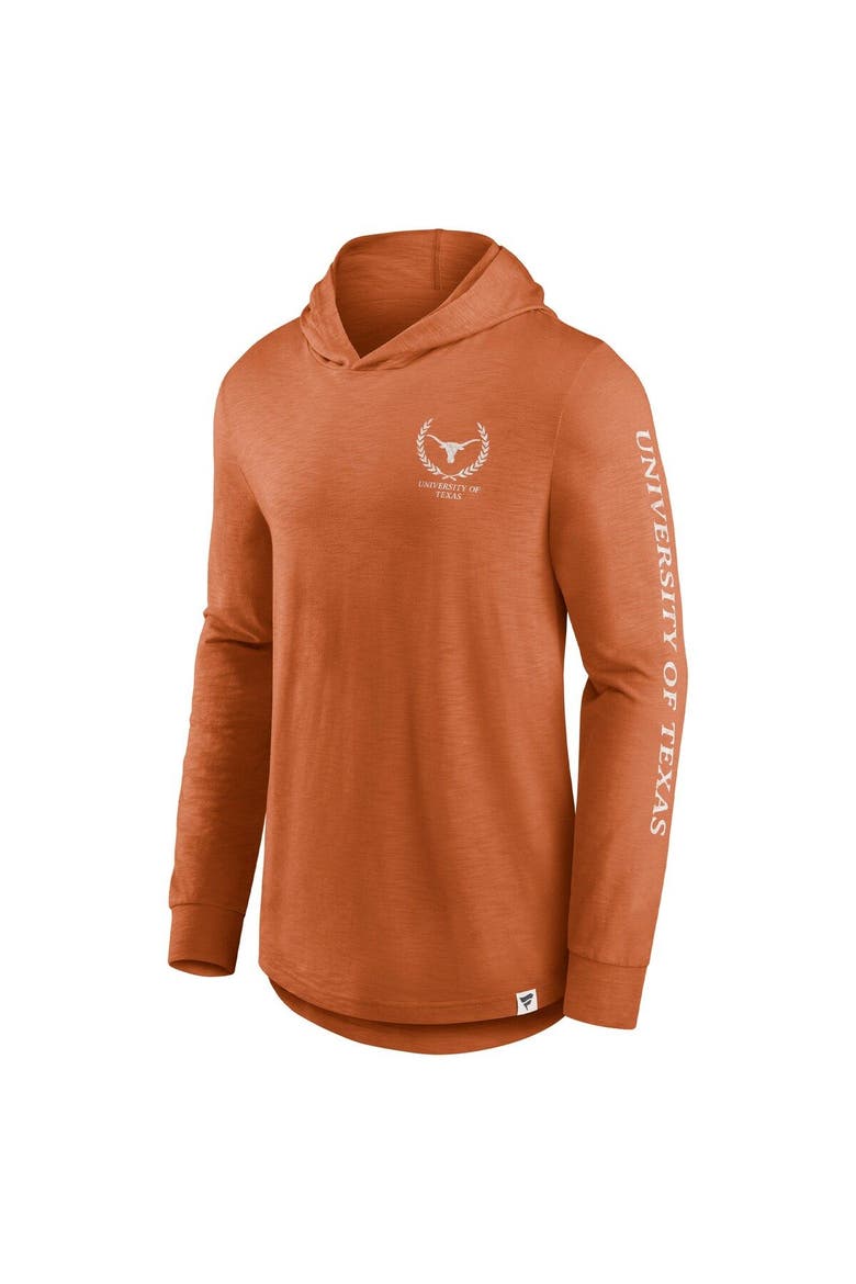 Men's Fanatics Branded Texas Orange Texas Longhorns Photo Finish Hoodie Long Sleeve T-Shirt, Alternate, color, Burnt Orange