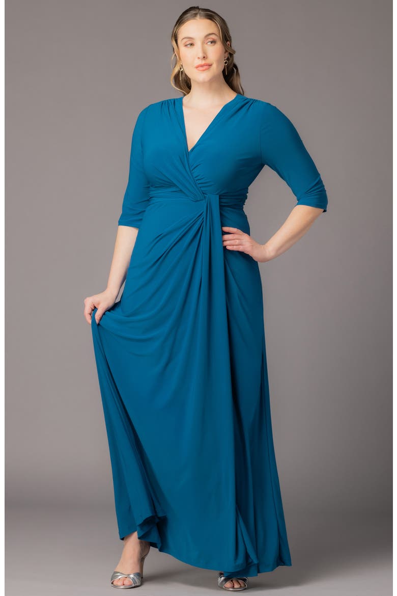 Evening Romance Stretch Jersey Gown, Alternate, color, AEGEAN BLUE