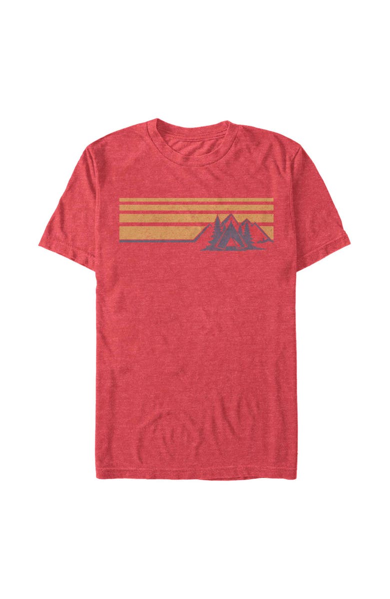 Lost Gods Men's Lost Gods Retro Camping Tent Scene  Graphic T-Shirt, Main, color, Red Heather