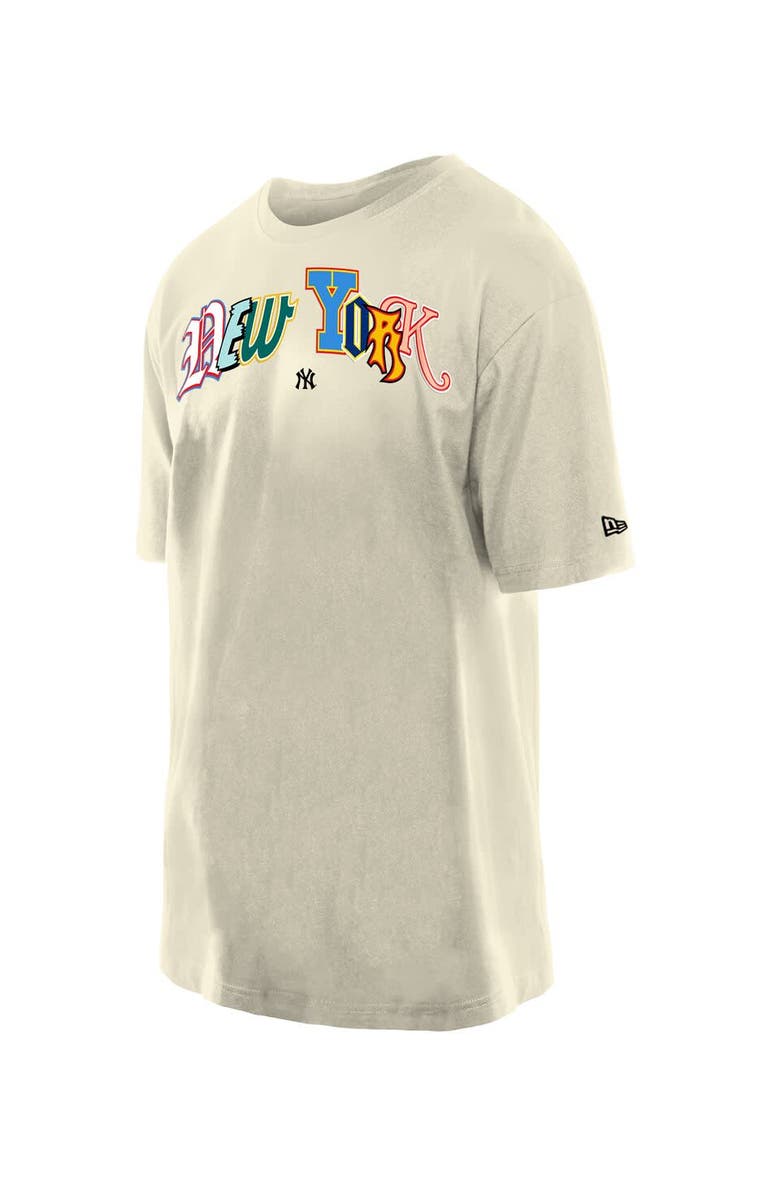 New Era Men's New Era  Cream New York Yankees Ransom Note Oversized T-Shirt, Alternate, color, 