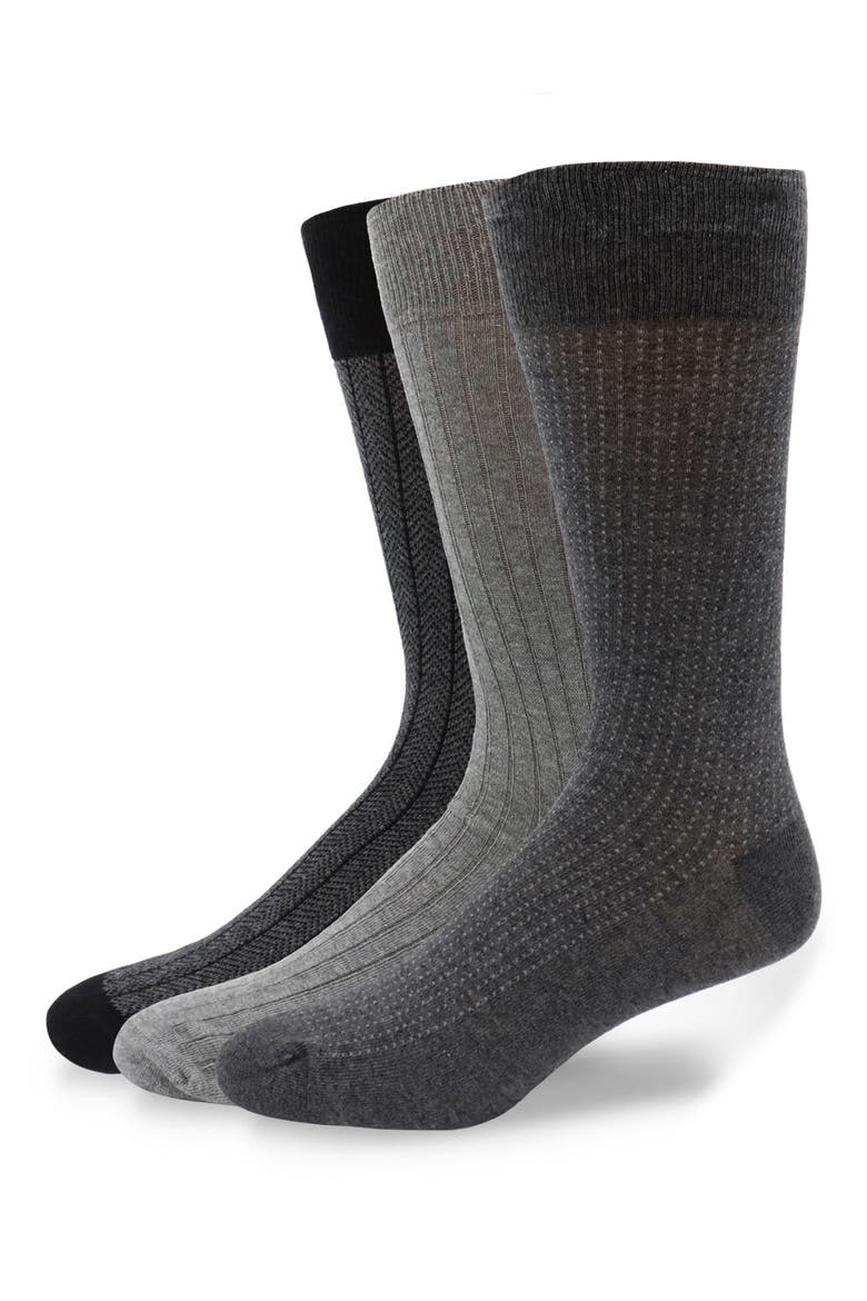 6-Pack Assorted Cotton Blend Dress Socks, Alternate, color, BLACK