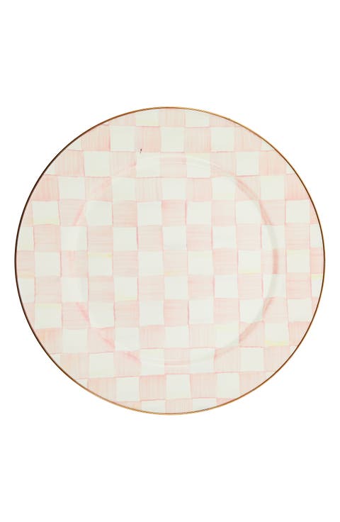 Rosy Check Enameled Steel Serving Platter