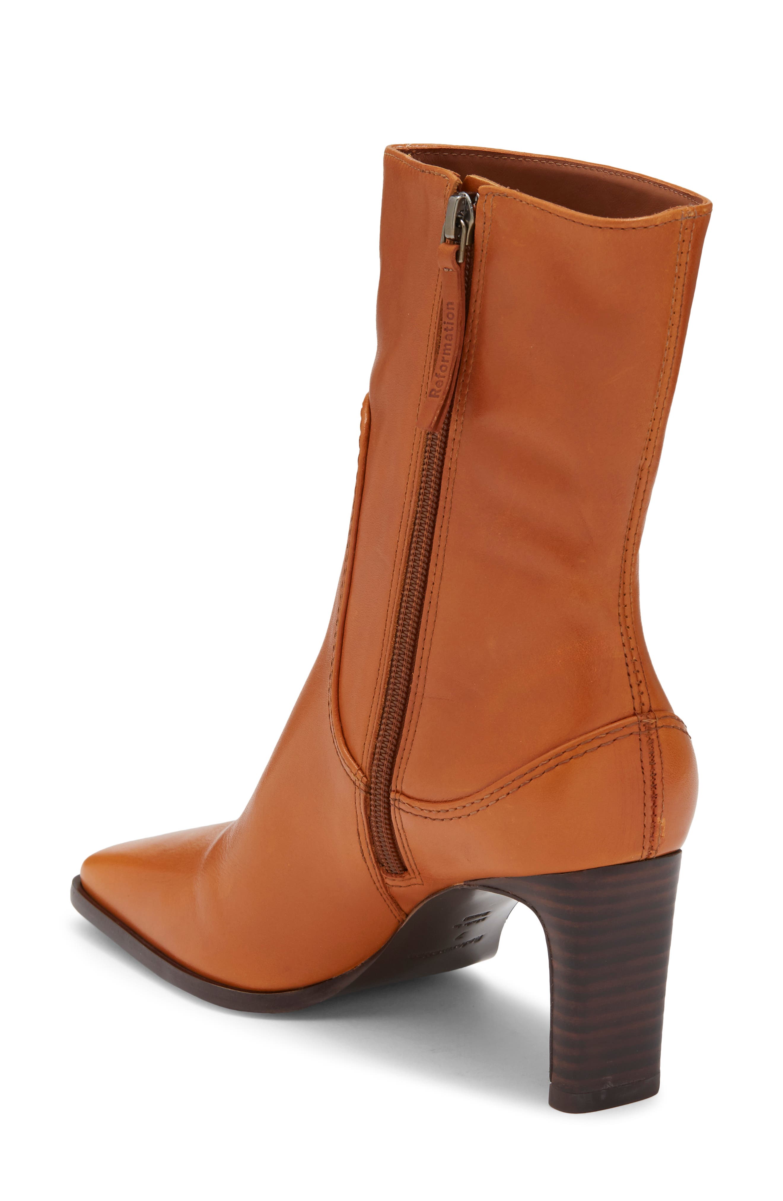 Claudette Leather Ankle Bootie, Alternate, color, WHISKEY LEATHER