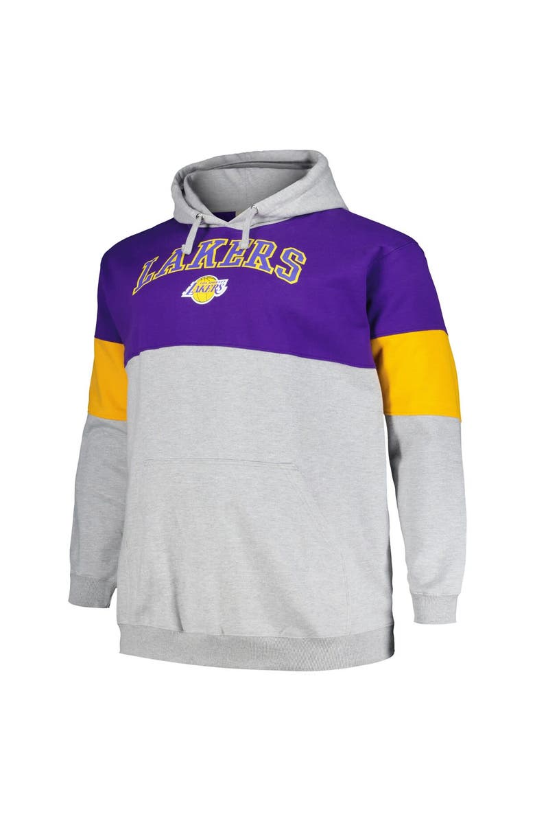 FANATICS Men's Fanatics Branded Purple/Gold Los Angeles Lakers Big & Tall Pullover Hoodie, Alternate, color, Purple