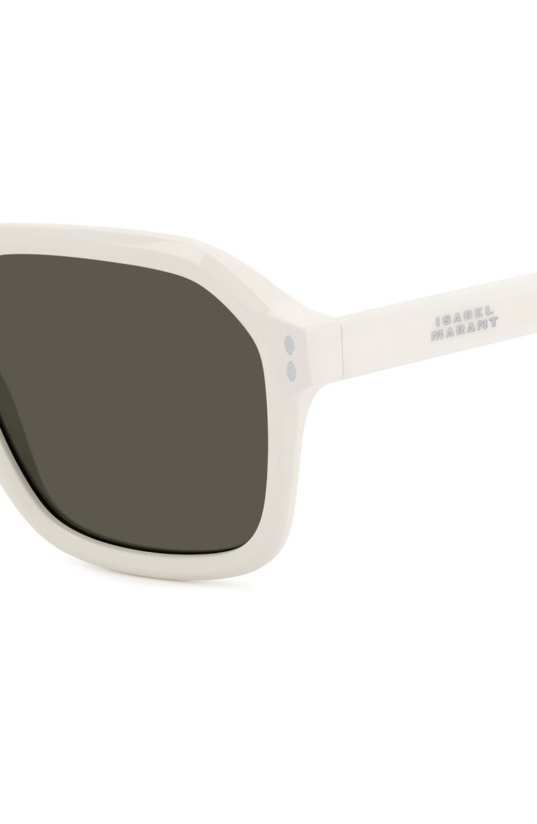Isabel Marant 56mm Sqaure Sunglasses, Alternate, color, Ivory