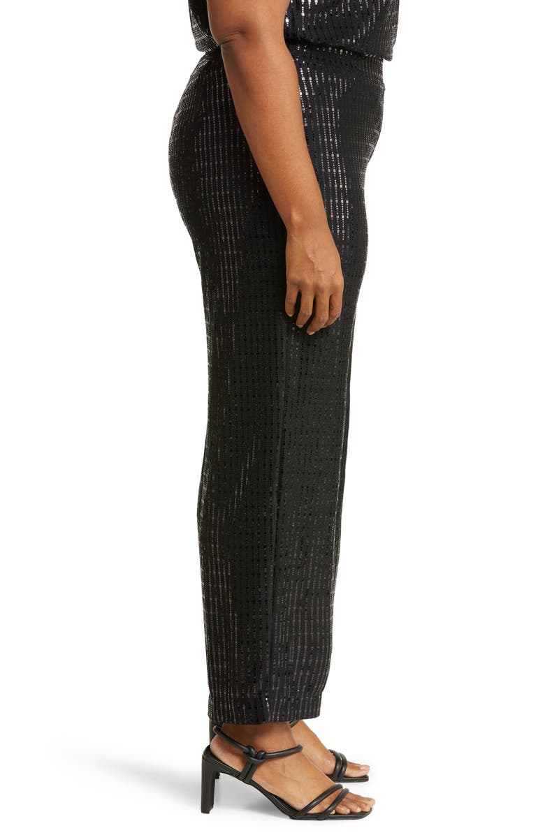 Anne Klein Linear Shine Wide Leg Pants, Alternate, color, 