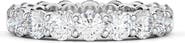 HauteCarat Lab Created Diamond Single Prong 18K Gold Eternity Band Ring