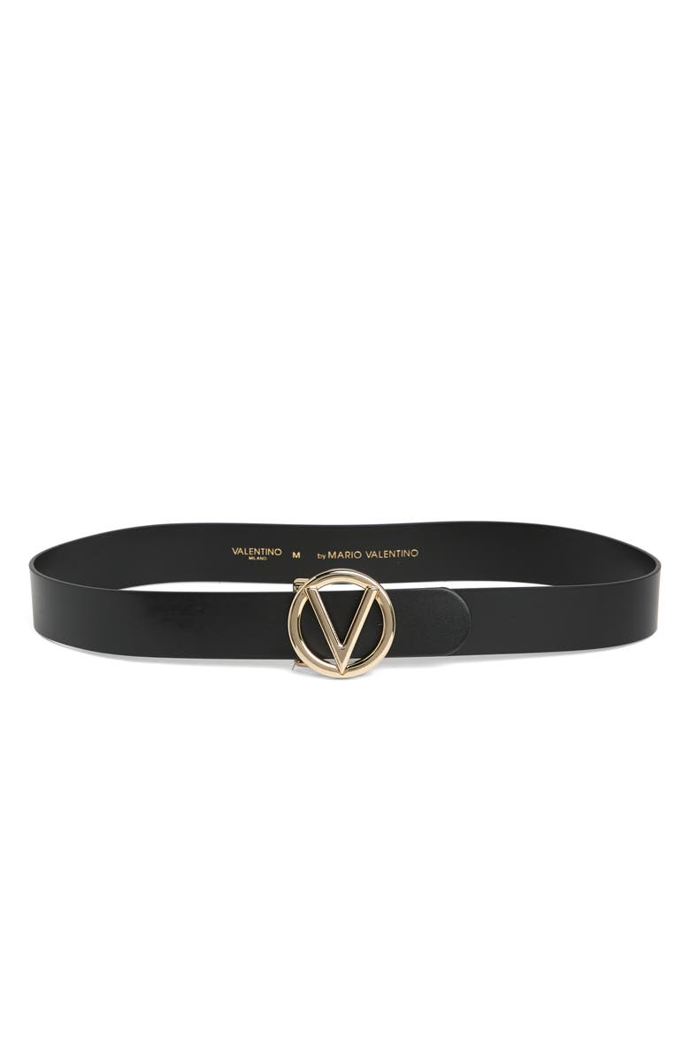 VALENTINO BY MARIO VALENTINO VLOGO Buckle Leather Belt, Main, color, 