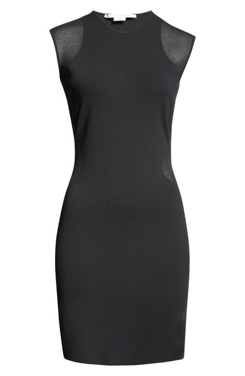 Stella Mccartney Miracle Cap Sleeve Compact Knit Dress In Black