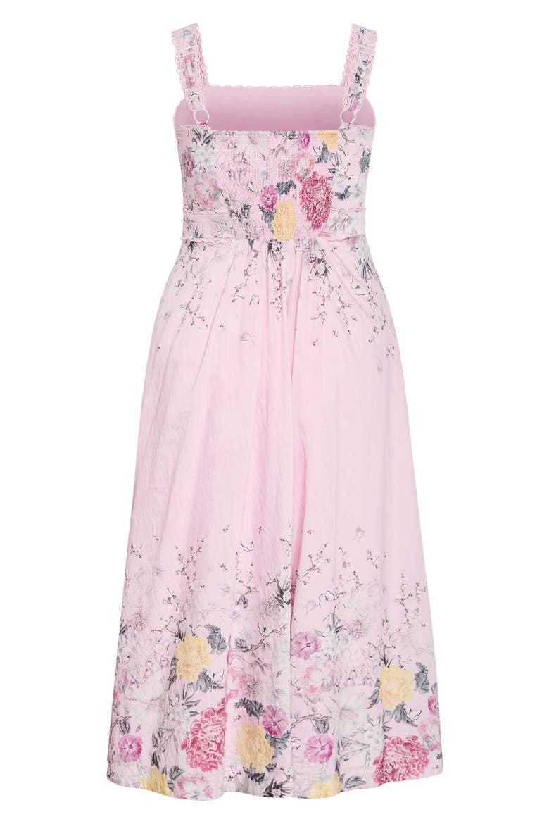 Floral Print Maxi Sundress, Alternate, color, PINK BOTANIQUE BORDER